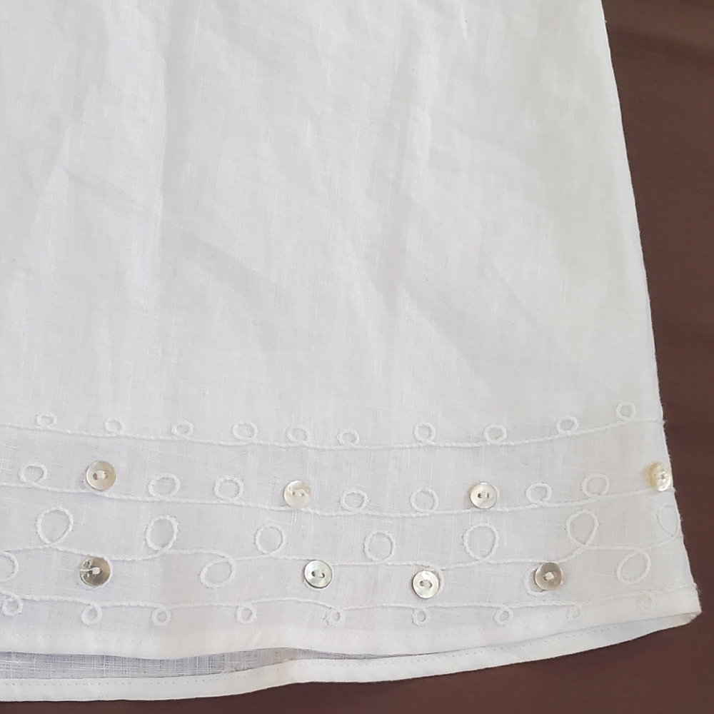 Ecologie Women's White Linen Long Skirt, Sz 12 - Picture 4 of 11